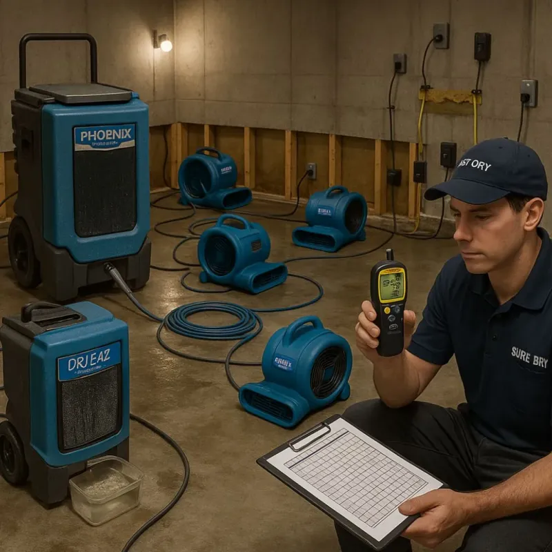 Structural Drying and Dehumidification process in Lake Arthur, LA